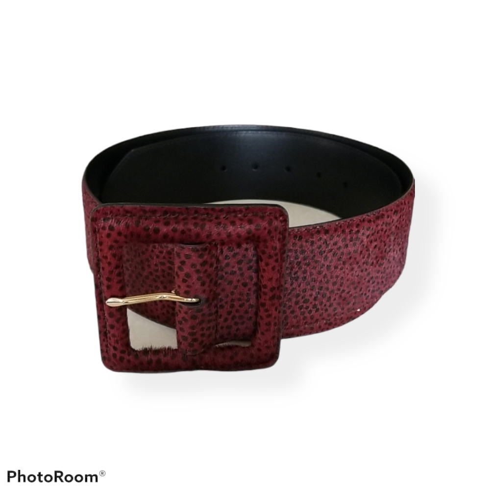 Elegant Red Textured Belt